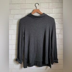 Stars Above Extremely Soft Charcoal Gray Cozy Turtleneck Lounge Long Sleeve Top